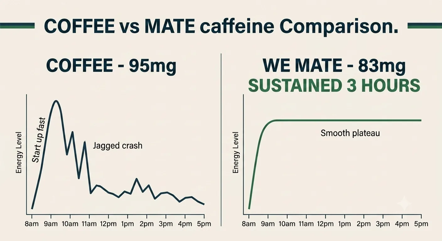 Yerba mate caffeine compared with coffee and tea